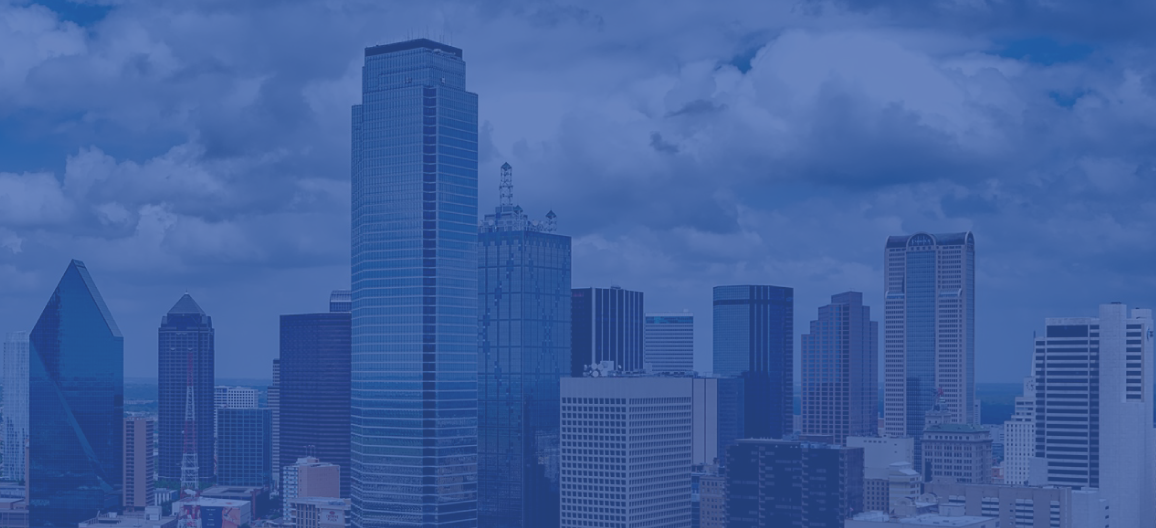 Dallas skyline with blue overlay